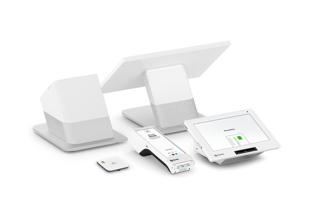 Clover Mini and Clover Flex POS terminals side by side